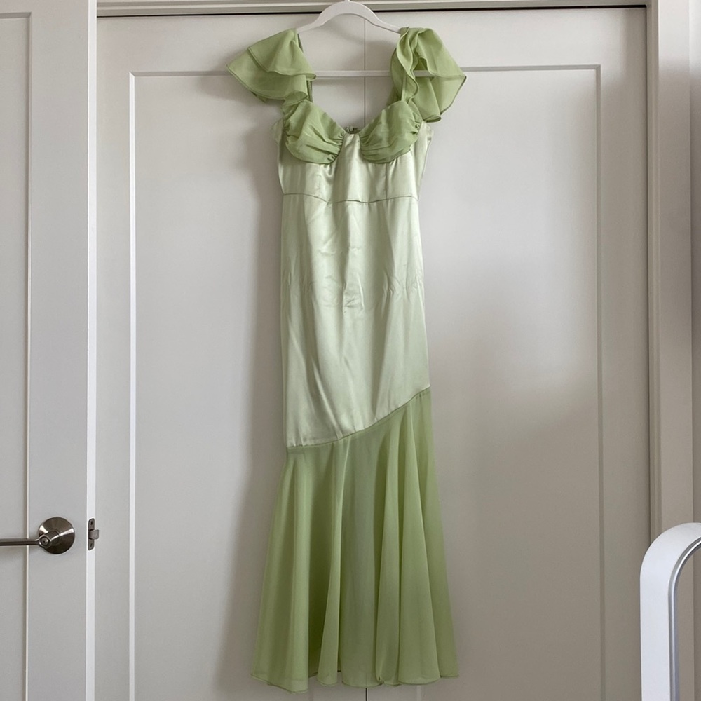 HELLO MOLLY Satin Mixed Media Maxi Dress